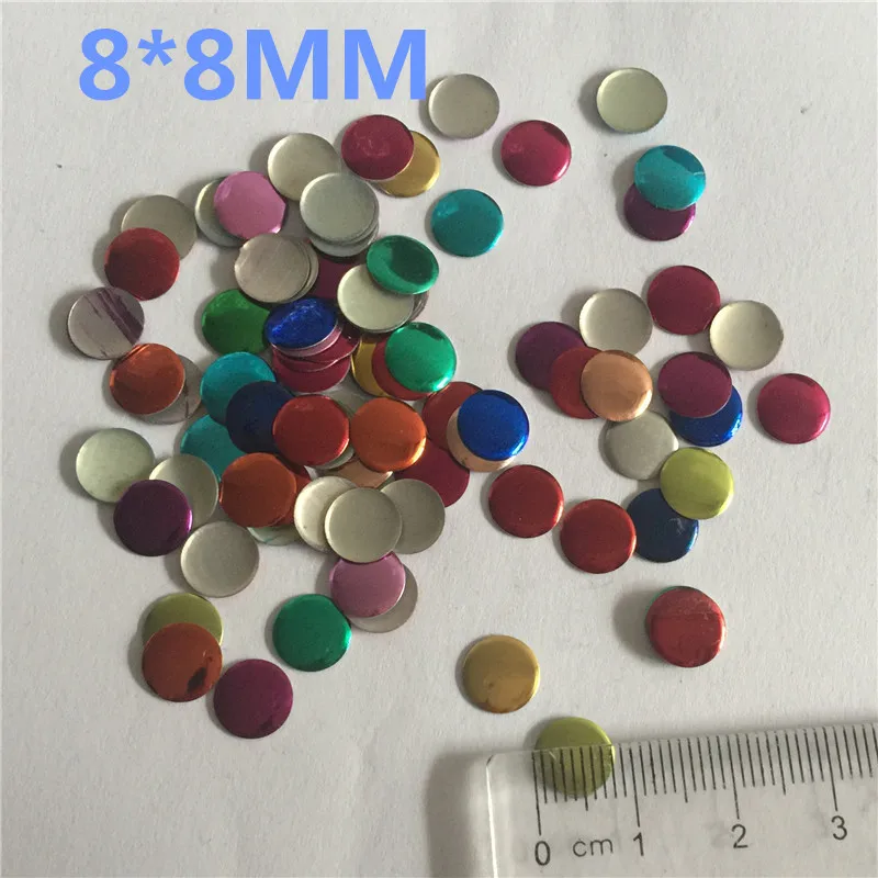 8 MILLIMETRI Colorful Candy/Nero/Oro Rotonda Unghie Artistiche In Metallo borchie hotfix Ferro-su hot Fix Metallico Rhinestuds trasferimento di