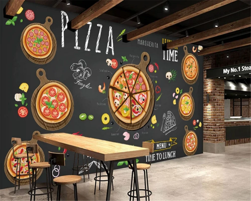 Custom Large murals of any size chalkboard Hand painted cake shop  background wall HD decorative mural 3d wallpaper