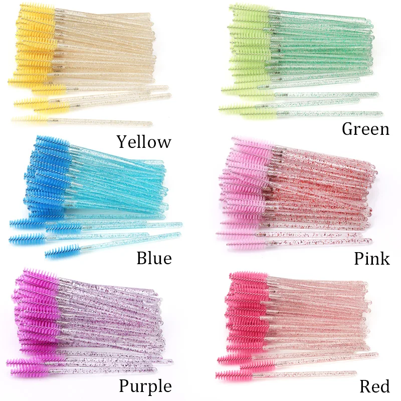 50 Pz Usa E Getta Spazzola Per Ciglia di Cristallo Mascara Bacchette Applicatore Innesto Ciglia Curling Pettine Strumento di Trucco di Bellezza Dropshipping