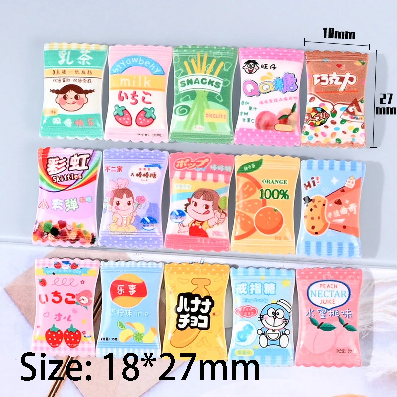 16/32Pcs/Lot Earring Charms Cute Chocolate Cartoon Candy DIY Resin Sweet Flatback Food Cabochon Jewelry Pendant Homemade Gift