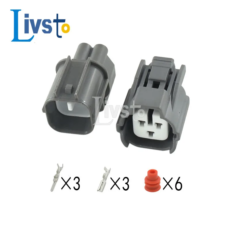 5 Set 3 Pin Sealed Auto Wire Harness Connector Plug Plastic Electric Socket For Excavator Sensor Solenoid Valve 6189-0131