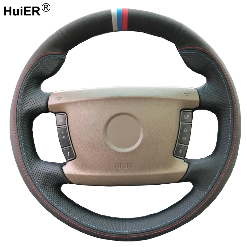 DIY Car Steering Wheel Cover Black Suede Leather For BMW E65 E66 2001-2005 2006 2007 2008 (4-Spoke) Funda Volante Stuurhoes