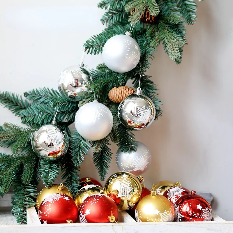 6pcs Christmas Decorations Ball Pendants For Xmas Decor Christmas Tree Ornaments New Year 2022 decorazioni albero di natale