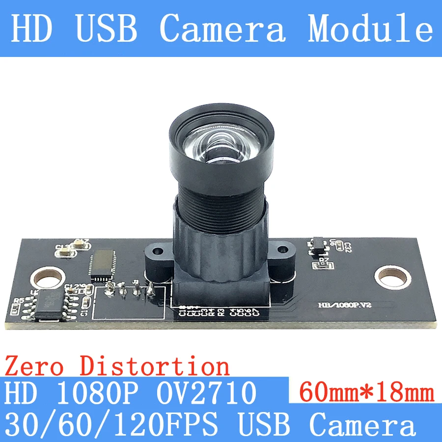 

Plug Play 60FPS 120FPS No Distortion Surveillance Webcam HD 2MP OV2710 1920*1080P UVC OTG USB Camera Module For Android Windows