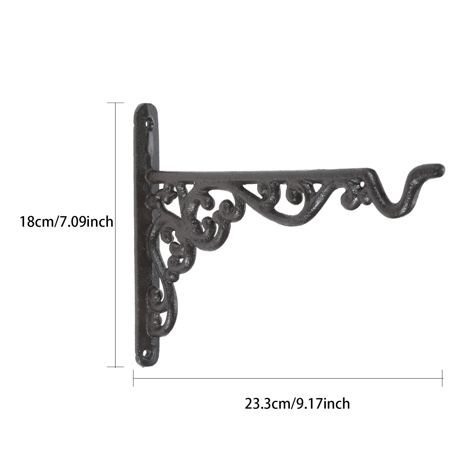 Cast Iron Hook Bracket Hanging Planters Basket Garden Flower Pots Hanger Wall Hook with screws Bird Feeder Planter Home Decor