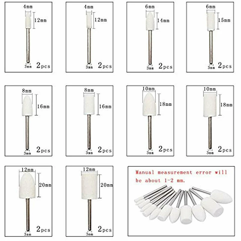 20 Chiếc Đầu Đánh Bóng ĐỆM PHỒNG Bánh Xe Mềm Cảm Thấy Xay Chút Cho Trang Sức Đồng Hồ Khuôn Vệ Sinh Phụ Kiện Đánh Bóng