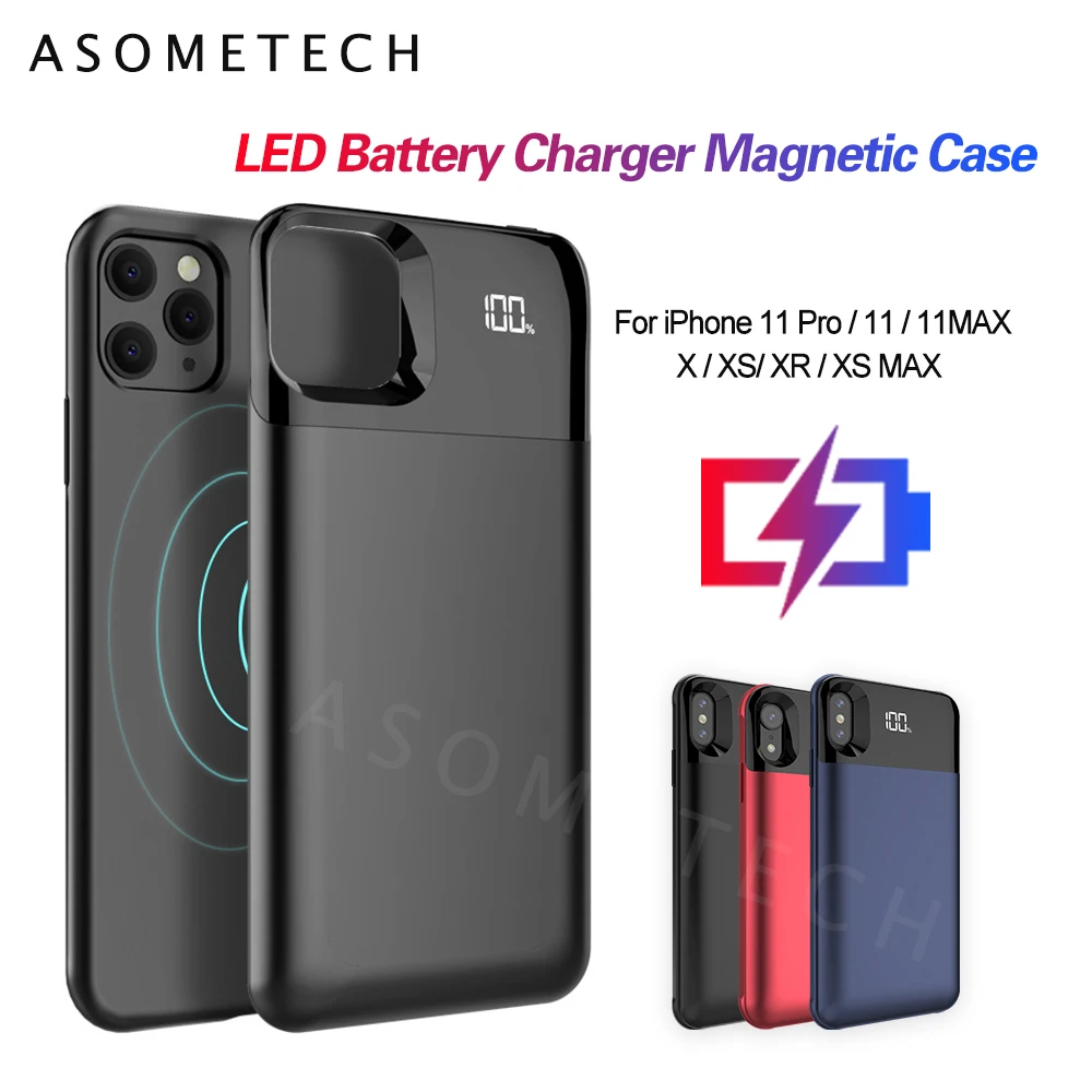 

Battery Charger Case For iPhone 11 LCD Display 5500 mAh Charging Case For iPhone 11 Pro Max Power bank Portable Charger Case