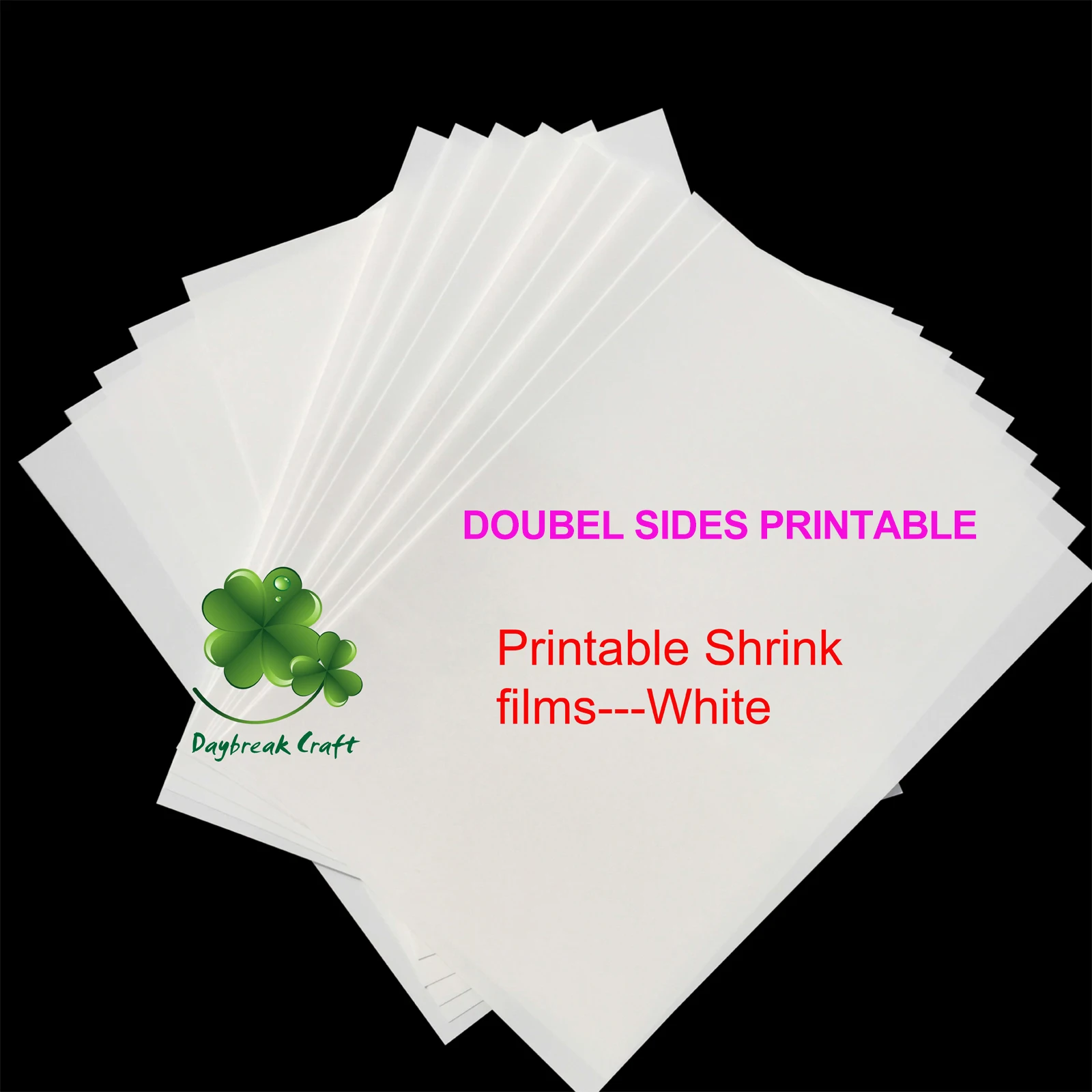 (pack of 12) Printer Inkjet Double Sides Printable Shrinks Film Plastic Sheet