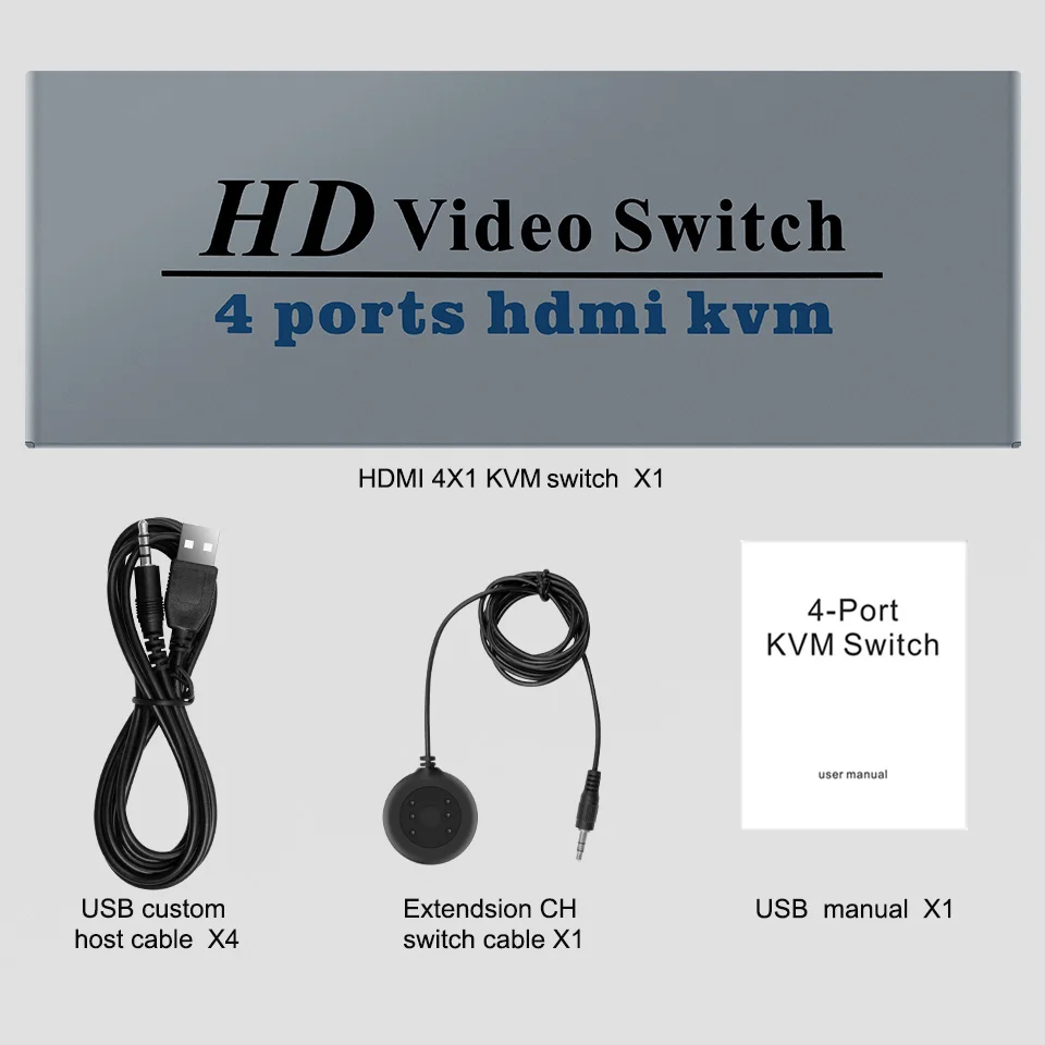 Imagem -06 - Hdmi Kvm Switch Portas Usb 4x1 2k 30hz Hdcp 1.2 para pc Laptop Windows e Macs 4k