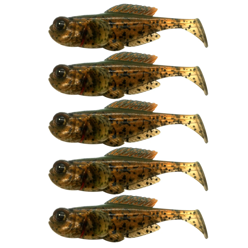 

5pcs/Pack Goby Paddle Soft Bait 80mm 9.5g New Swimbait Ultra Realistic Design Fish Lure Finest Detailed Softbait Fishing Lure