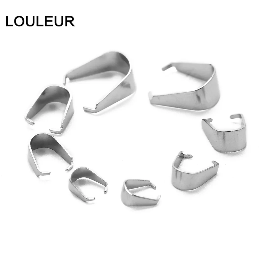 200pcs Stainless Steel Clasps Pinch Clips Bails Sunflower Seeds Buckle Pinch Slider Snap on Bail Connector Findings Wholesale