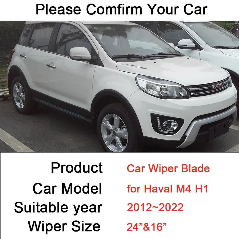 for Haval M4 H1 Great Wall M4 2012~2022 Frameless Rubber Wiper Snow Scraping Front Windshield Brushes Car Accessories Stickers