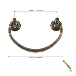 85*49mm Kitchen Drawer Cabinet Door Handle Vintage Furniture Knobs Antique Bronze Wooden Box Case Cupboard Pull Handles