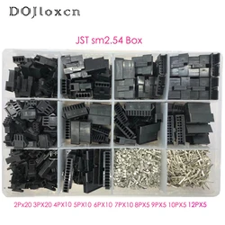 1/2 BOX 1230 Pcs SM2.54 Kits 2 3 4 5 6 7 8 9 10 12 Pin Pitch Female Male Header Cable Black Connector JST SM2.54