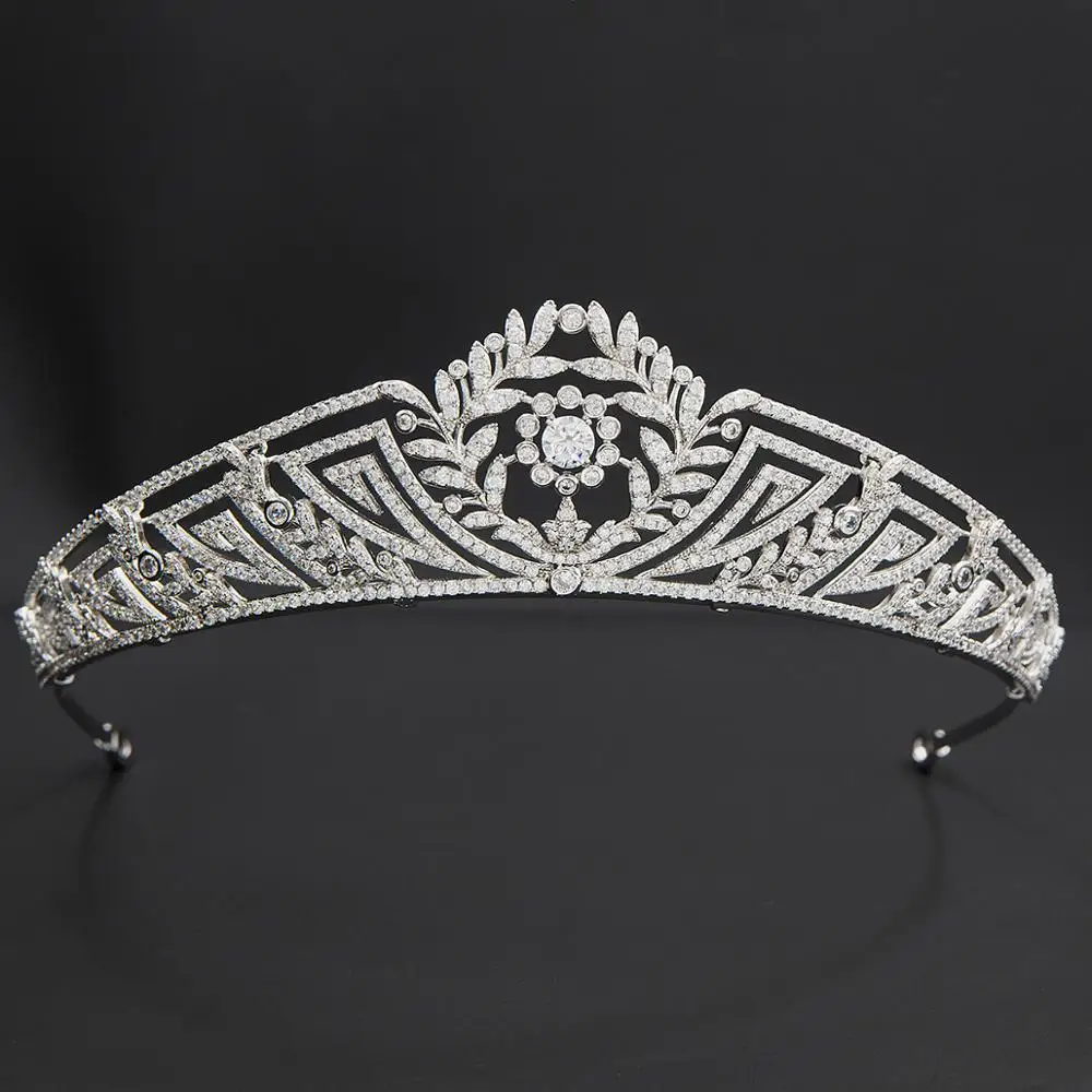 Zirconia Royal Replica Tiara,Classic  Princess Wedding Diadem for Bride Hair Accessories CH10360