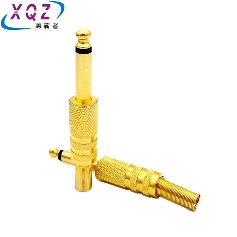 gold plated 6.35mm plug RCA Audio Connector RCA audio plug 6.5mm jack Stereo Headset Dual Track Headphone