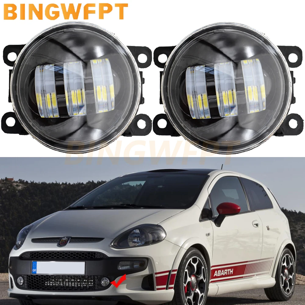 For Fiat Punto EVO 2010 2011 2012 Punto 2012-2016 LED Lens Fog Light Accessories Front Fog Lamp DRL H11 12V Daytime running ligh