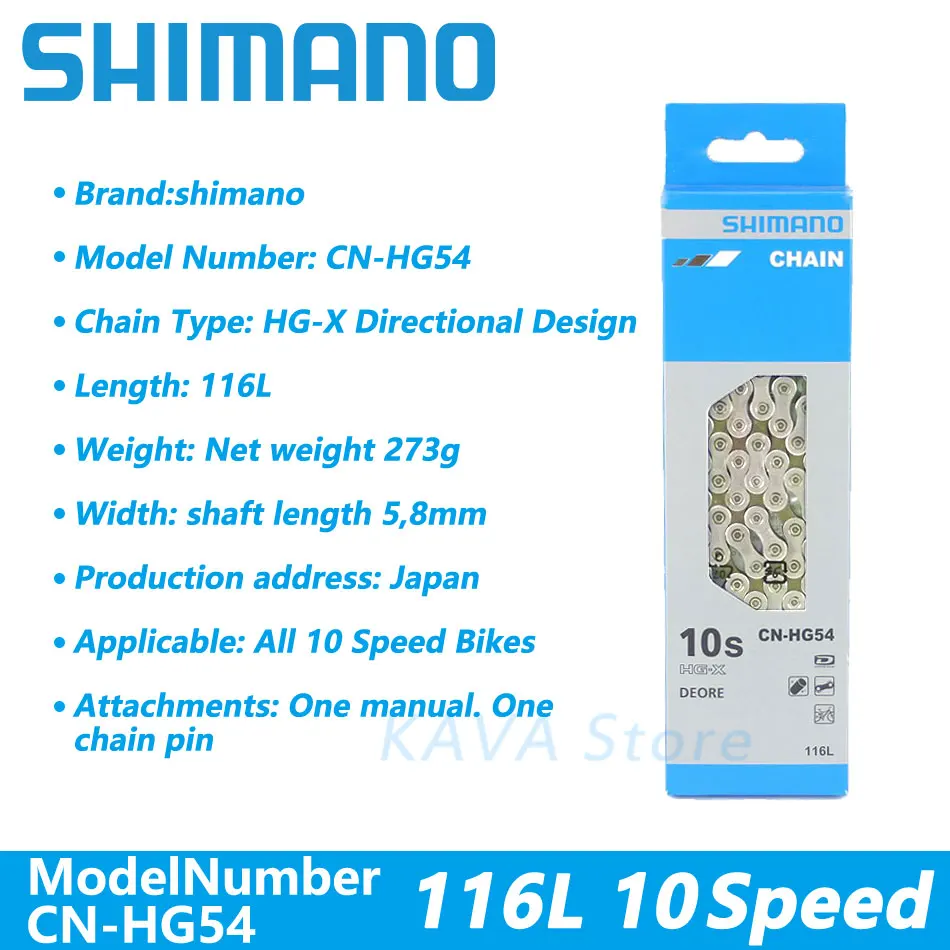 Shimano Deore HG54 Chain 10 Speed 120 116 Links MTB Bicycle Chains Mountain Bike HG-54 Bikes Part for Deore M670 M6000 M610 M591