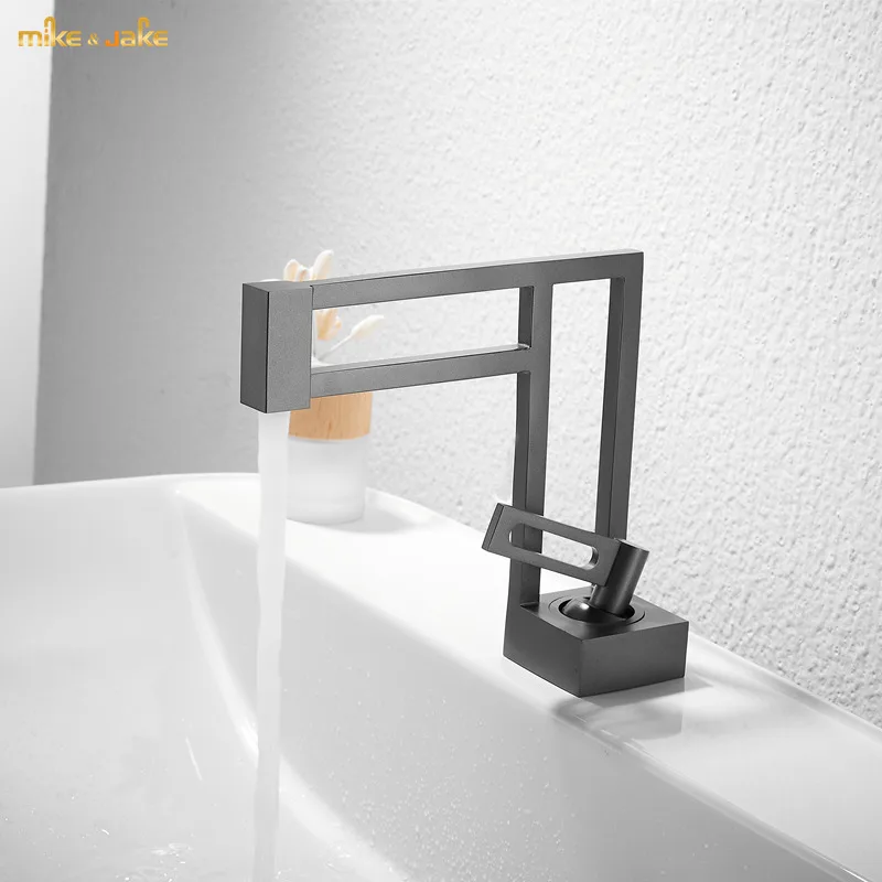 

Bathroom basin mixer gunmetal faucet brass matte gray faucet single handle water tap gungray sink tap cold hot water tap