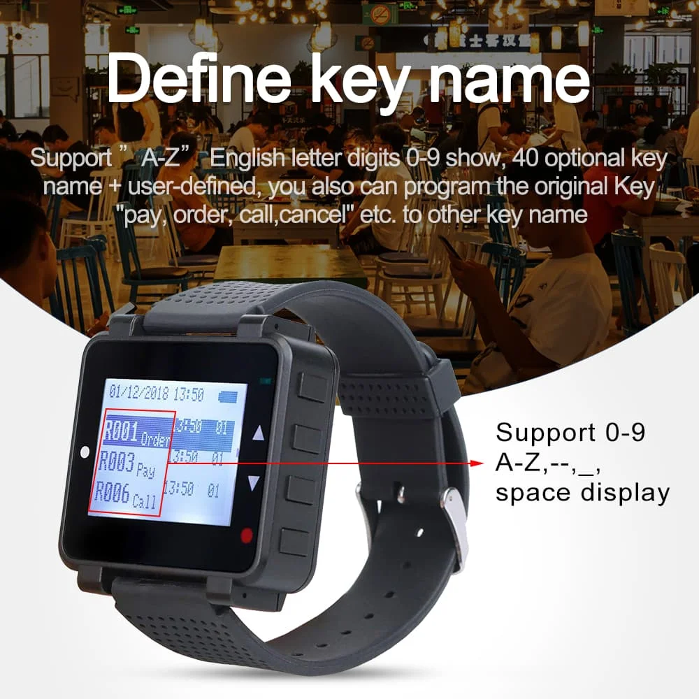 Retekess T128 Restaurant Pager Drahtlose Kellnerrufsystem 2 Uhr Empfänger + 10 stücke T117 Ruftaste Für Cafe Klinik – Detail 5