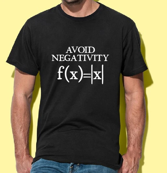 Avoid Negativity Men Funny Mathematics Absolute Value Tshirt Math Function Geek T Shirt Summer Tops Tee Clothes High Quality