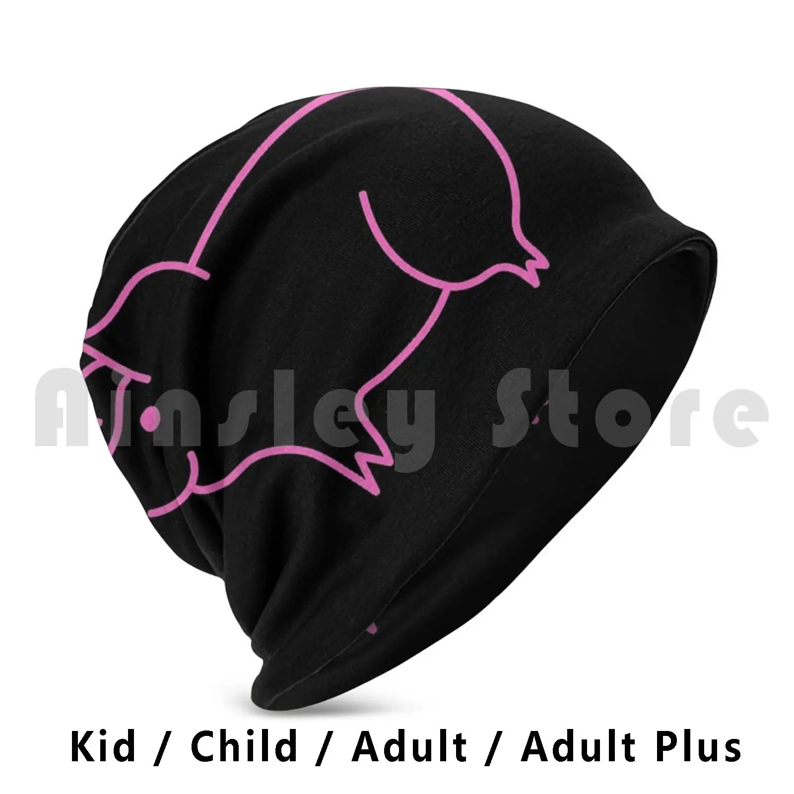 Pig Beanies Knit Hat Hip Hop Pig Pink Farm Snout Piggy Oink Cute Animal Cartoon Little Baby Chubby Fat Pork