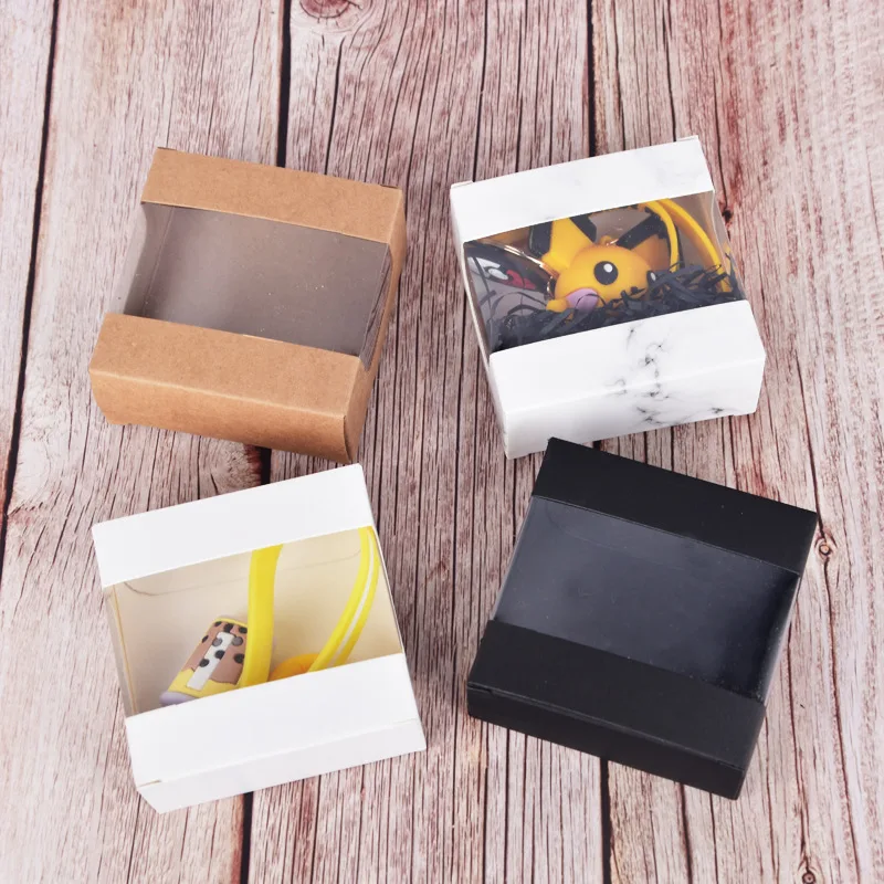 200Pcs/Lot Small Kraft Gift Packaging Paper Box White Black Brown Paper Cardboard Box Soap Candy Packing Kraft Paper Box