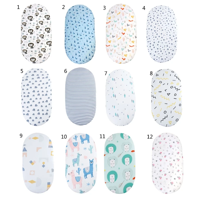 

Baby Moses Basket Bed Crib Care Pad Covers Print Fitted Sheet Soft Stretchy Craddle Sheets for Mattress Mat Cover Bedding