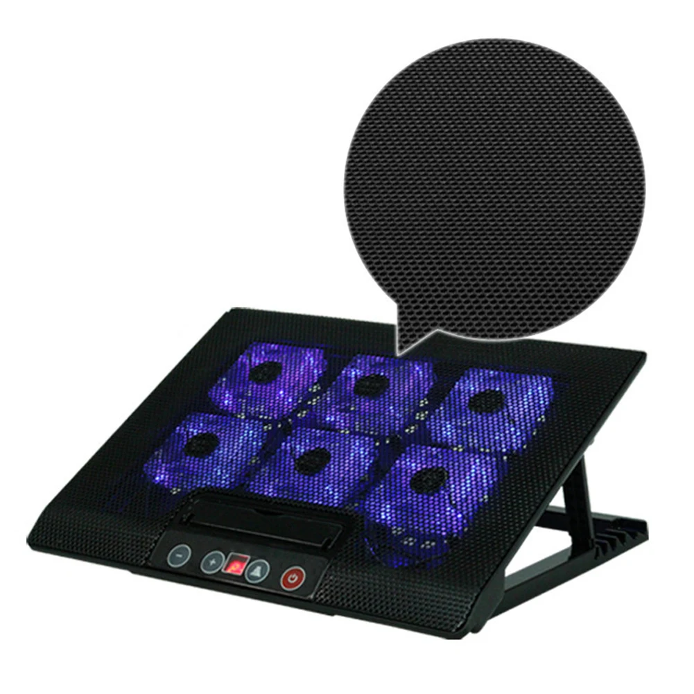 6 Fans Dual Usb Laptop Notebook Touch Cooling Pad Stand Cooler Base Radiator