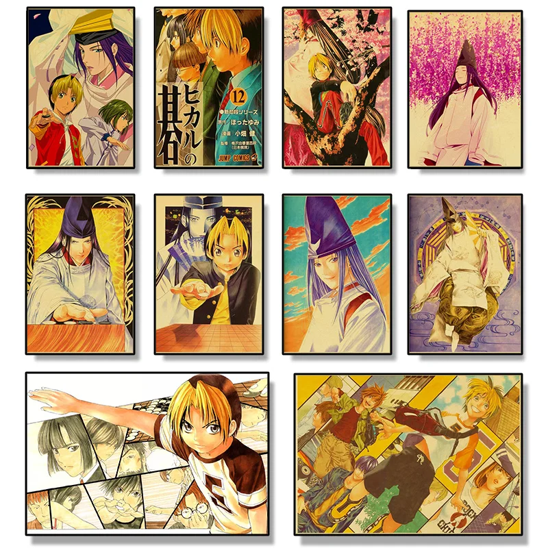 Japanese classic anime Hikaru No Go poster canvas oil painting oil painting retro art canvas and living room decoration painting