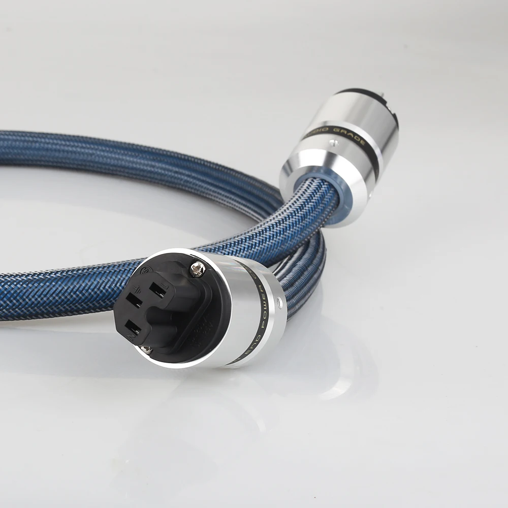 Audiocrast-Cable de alimentación de Audio Hifi Chapado en plata, alta calidad, P112 + DW15, con enchufe estadounidense
