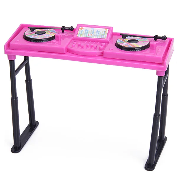 Nuovi Arrivi Miniatura casa delle bambole Rosa Shocking Musica Console Set Per La Bambola Collezione Kids Classic Giocattoli Bambole Accessori