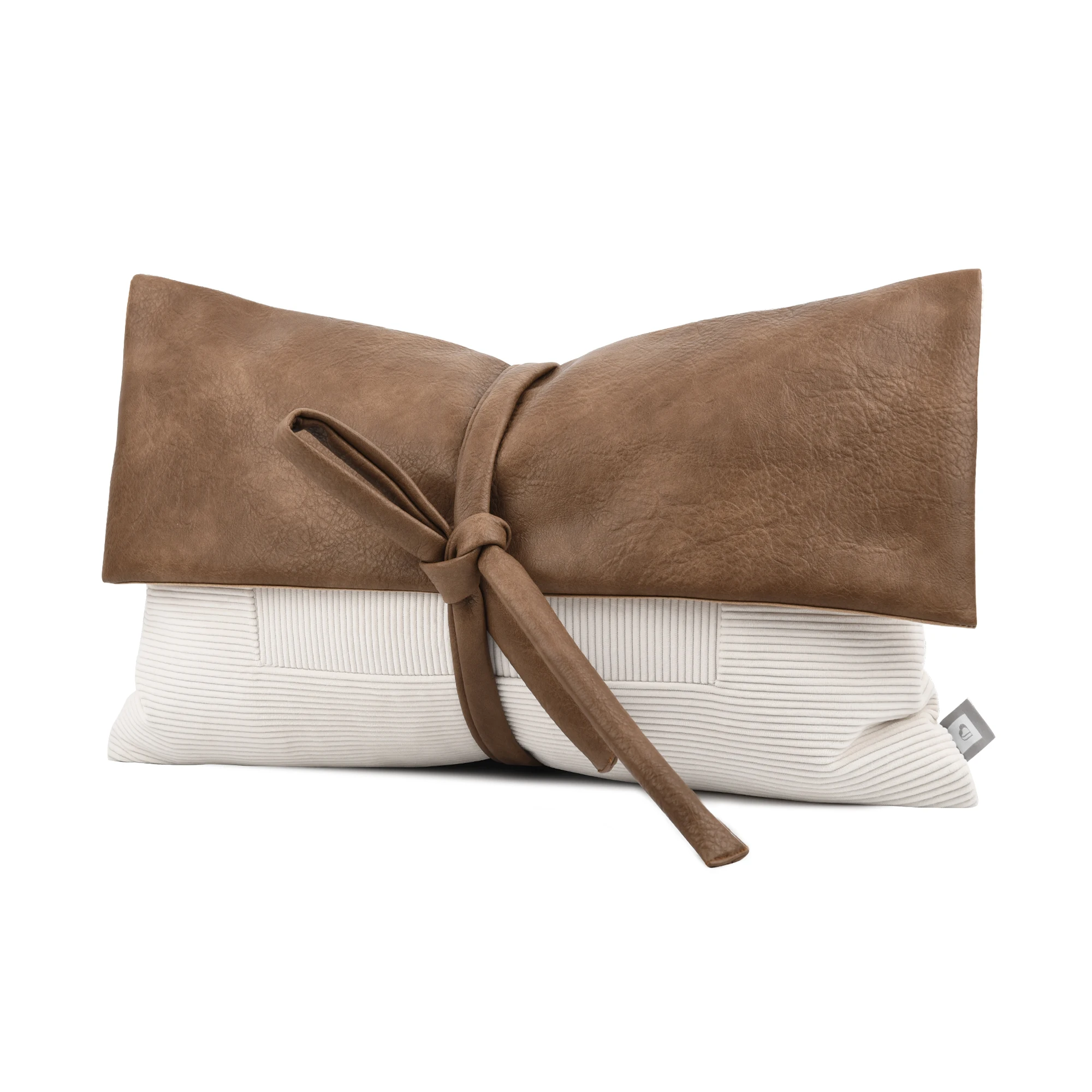 Nordic Modern Light Luxury Model Room Coffee Color Leather Pillow Sofa Waist Pillow Cushion