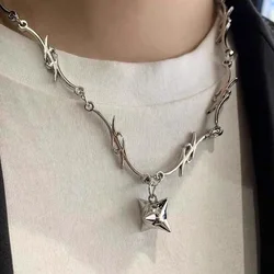 Thorns Unisex Stainless Steel Chain Choker Necklace Hip-hop Gothic Punk Style Little Brambles Necklaces Charm Trend Jewelry Gift