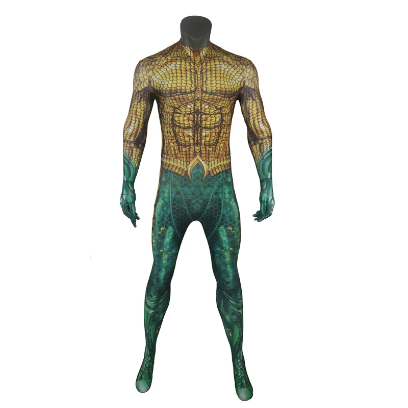 

Hero Catcher Top Quality Muscle Shade Aquaman Cosplay Costume Newest Aquaman Suit For Men