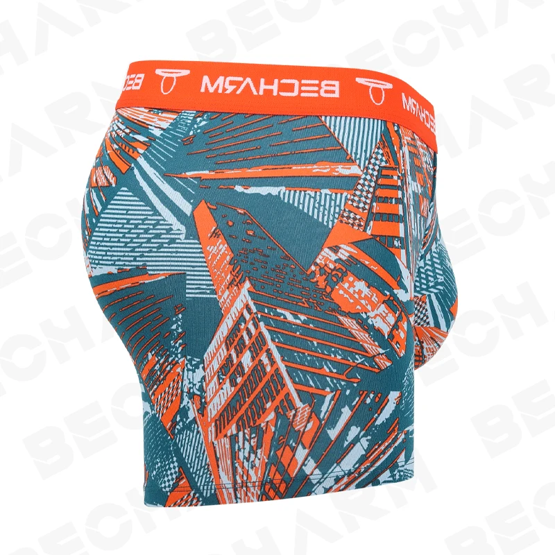 Bóxer corto con estampado para hombre, ropa interior Sexy, color azul y verde, talla grande, novedad