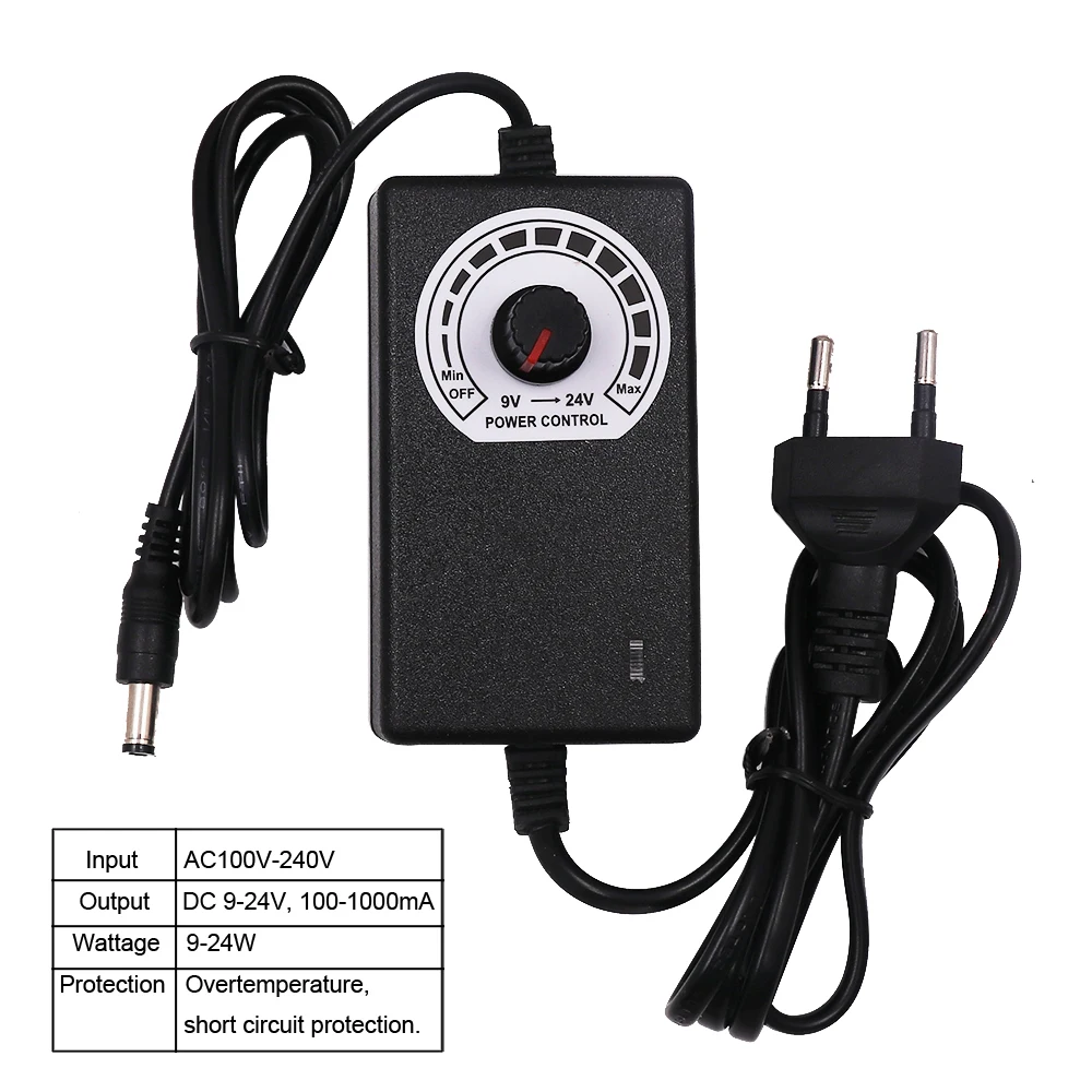 Adjustable AC  To DC 3V 9V 12V 24V Universal Power Adapter Supply Display 110V 220V To 3 9 12 24 V Volt Convert Power Supply