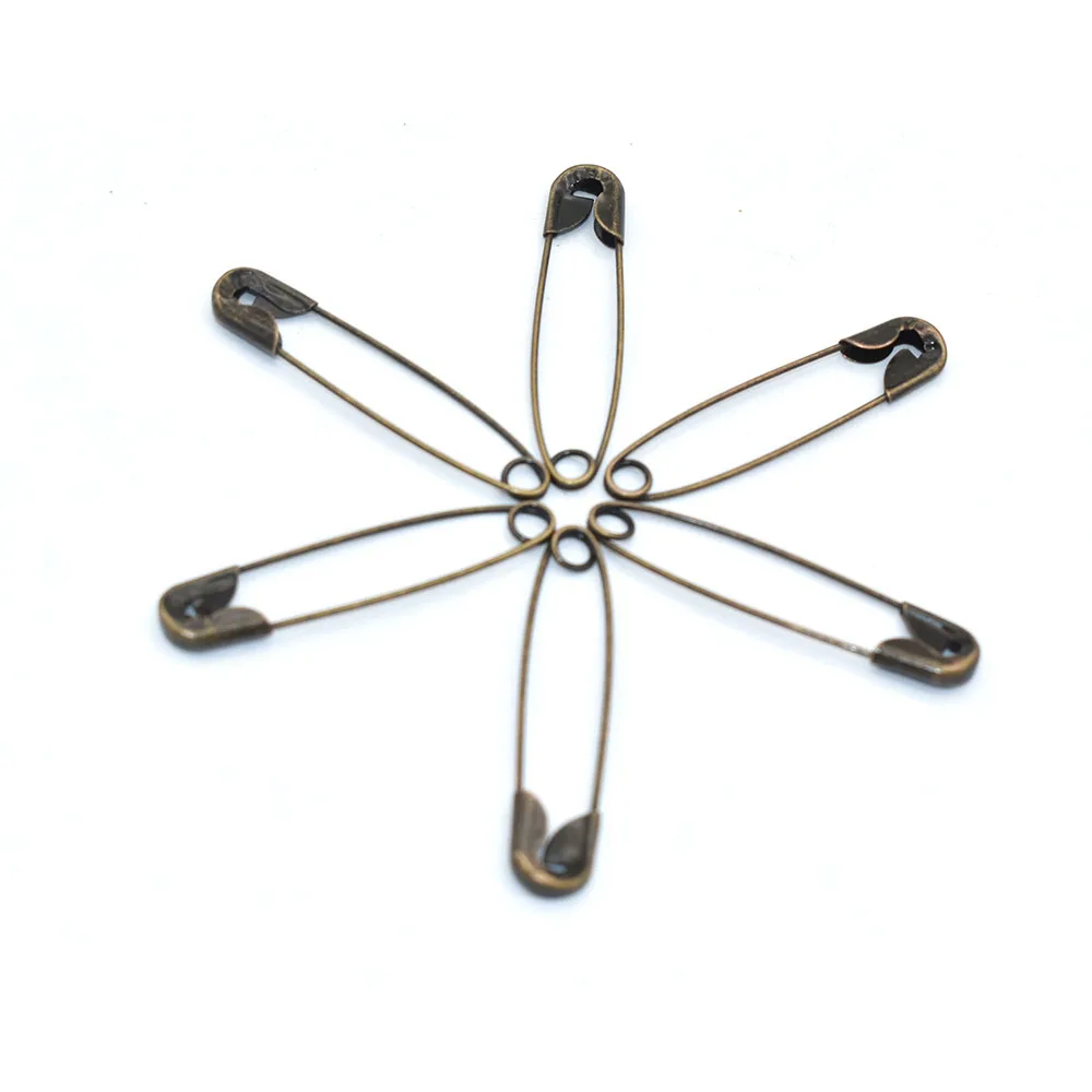 37mm Bronze Safety pin Kilt Pin Craft Brooches Bar Pins Small Kilt Skirt Blanket Shawl Scarf Metal Sewing Supplies - 30pcs