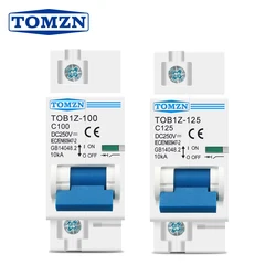 1P 80A 100A 125A DC MCB 250V stroomonderbreker VOOR PV Systeem C curve