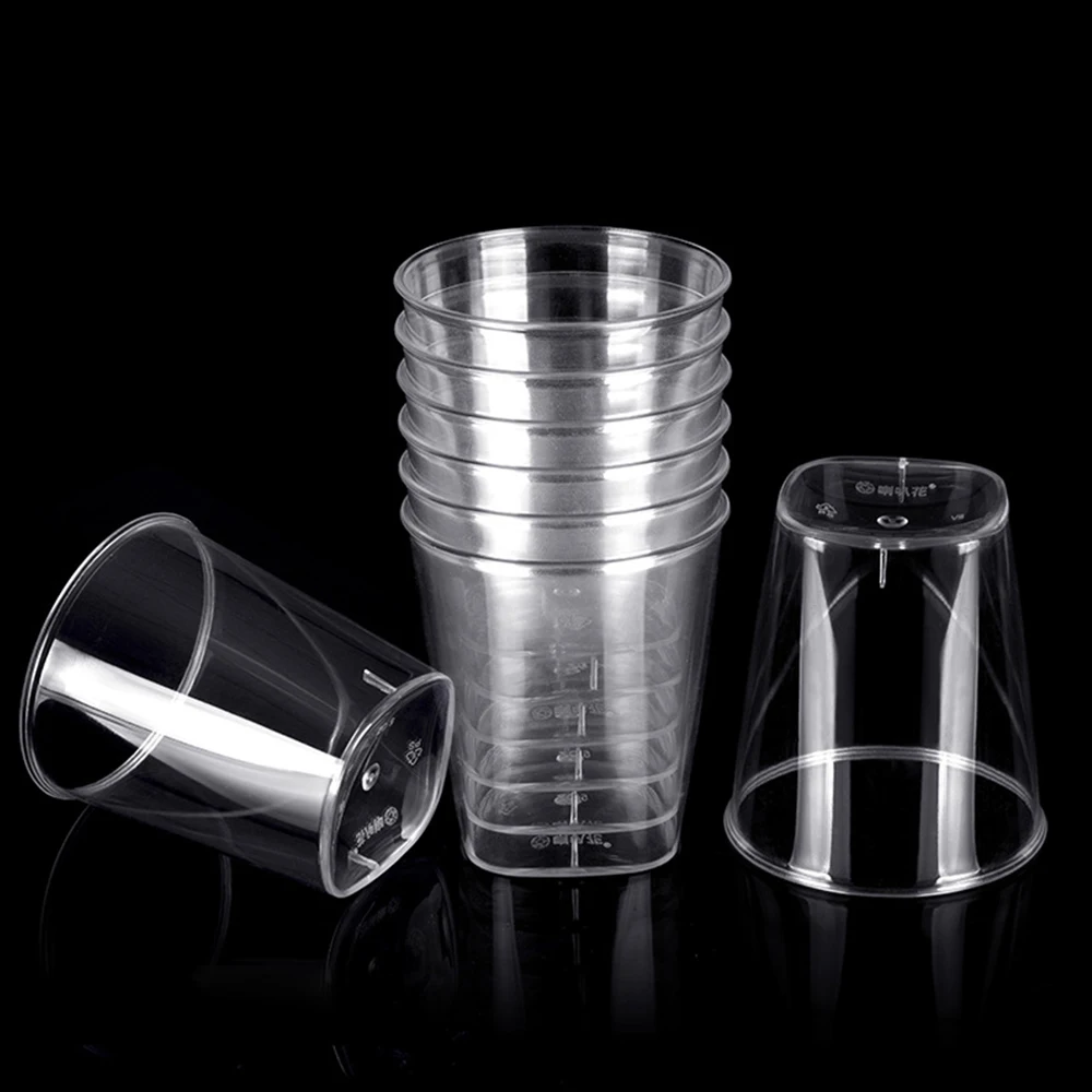 20PCS 50/200ml Plastic Disposable Cold Drinks Cups Party Shot Glasses Heat Resistant Tea Coffee Cup Portable Birthday Tumbler