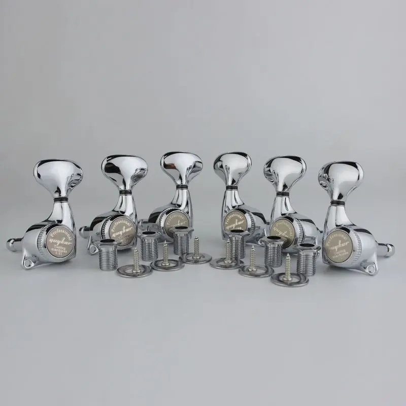 Guyker Guitar Machine Heads 1:21 Rear Locking Tuners Guitar Tuning Pegs Tuners for ST TL SG Style Electric Guitars Chrome