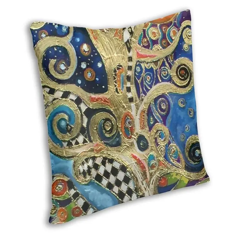 The Changing Seasons By Gustav Klimt Cushion Cover Sofa Living Room Painting Pop Art Square Pillow Case 40x40cm