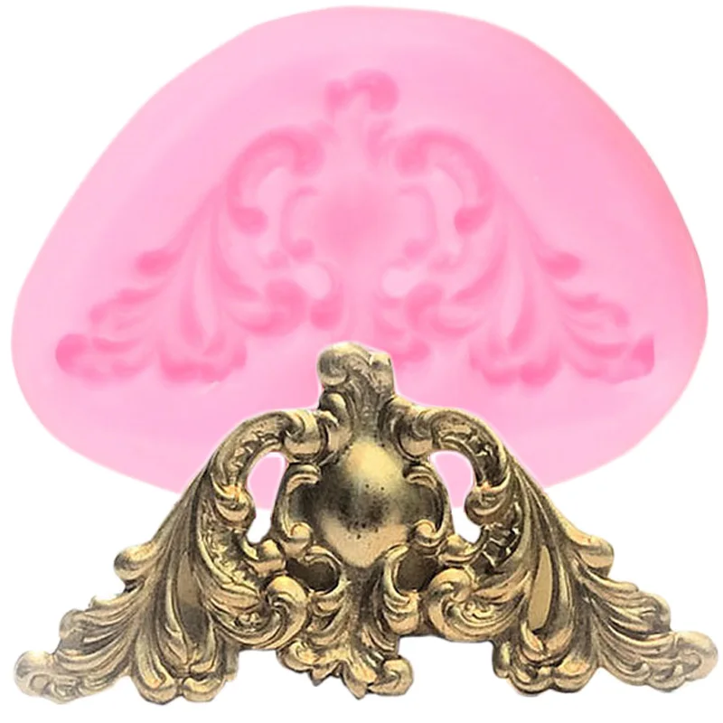 Baroque Corner Scroll Cake Border Silicone Mold DIY Relief Fondant Cake Decorating Tools Candy Clay Chocolate Gumpaste Moulds