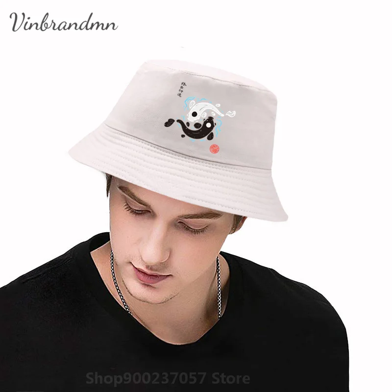 Japan style Yin-Yang Koi Fish Panama Bucket Hat Avatar the Last Airbender summer collection   Gorros Fishing Fisherman Hat