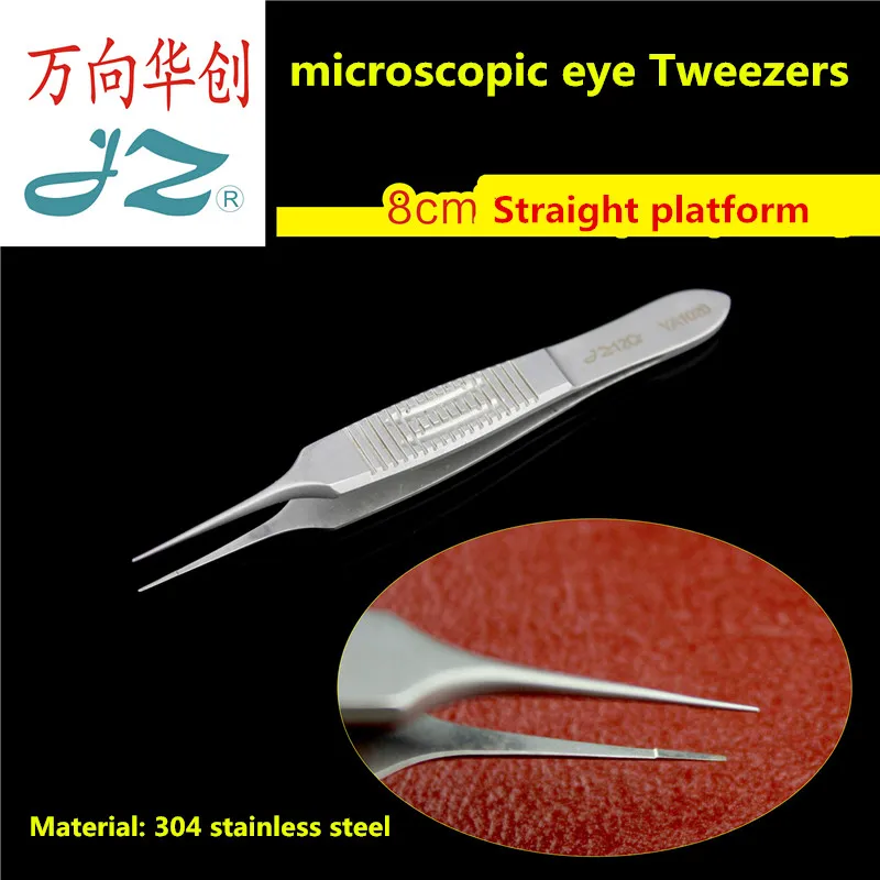 

JZ Edison Ophthalmic instrument medical eye tweezers stainless steel micro platform forceps Hand foot suture tying line knotter