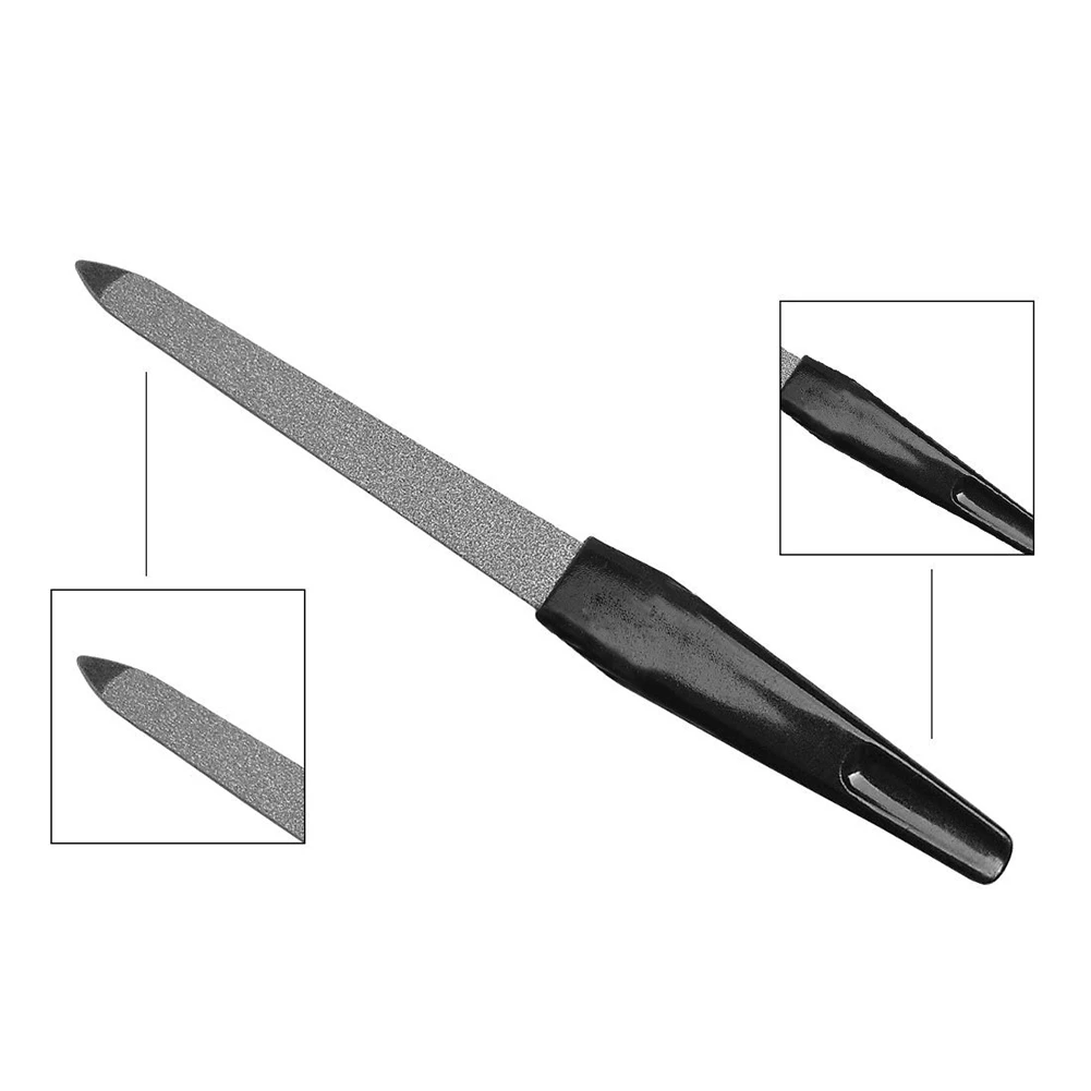 Manicure Tool Metal Double Sided Nail File Plastic Handle Lightweight Nail Files DIY For UV Gel Polish