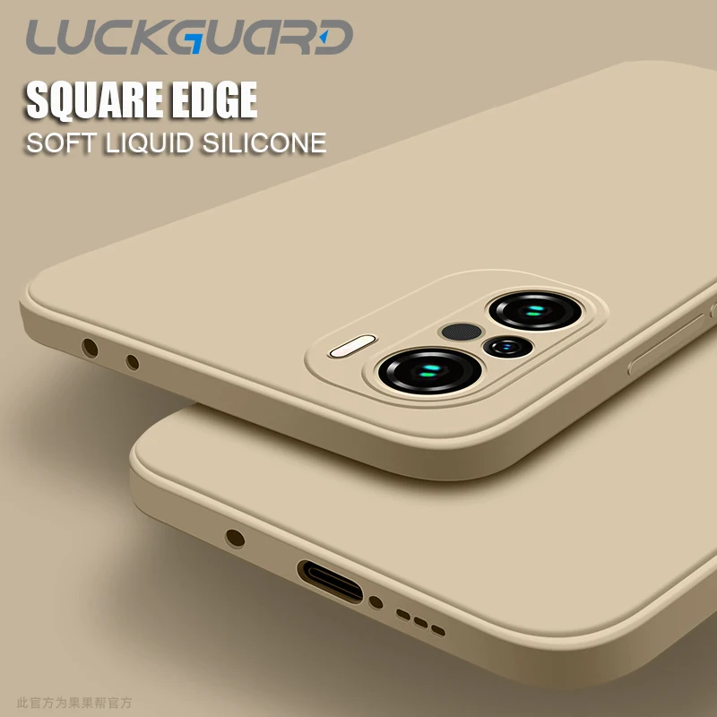 الفاخرة مربع قضية الهاتف ل شاومي Mi POCO F3 Redmi نوت 7 8 9 10 9A K30 K40 برو الأصلي السائل سيليكون للصدمات لينة غطاء