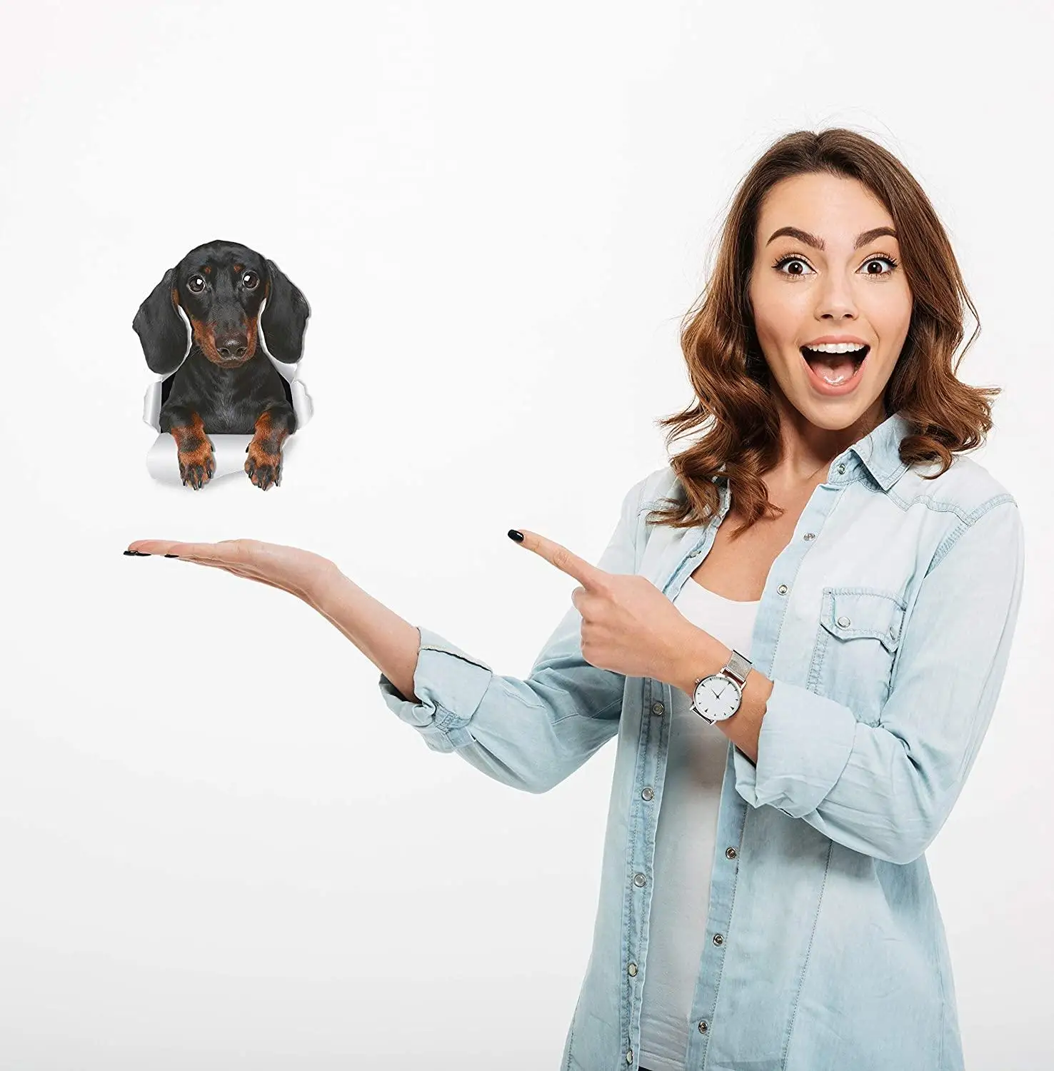 Three Ratels 1071 Golden Retriever Alaska 3D Dog sticker for Walls Cars Toilet Luggage Skateboard Laptop