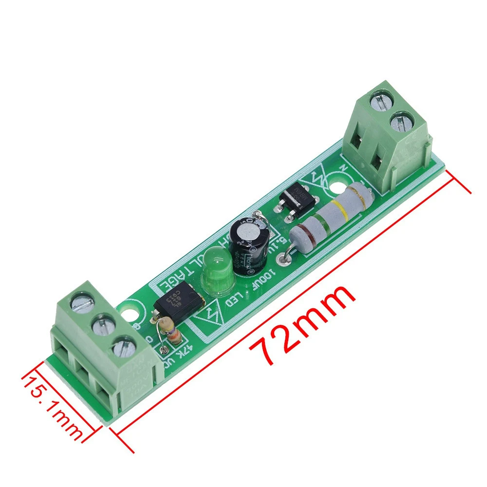 TTL AC 220V Optocoupler Isolation Module SCM Testing Board Voltage Detection Adaptive for PLC 1Bit 1 Channel