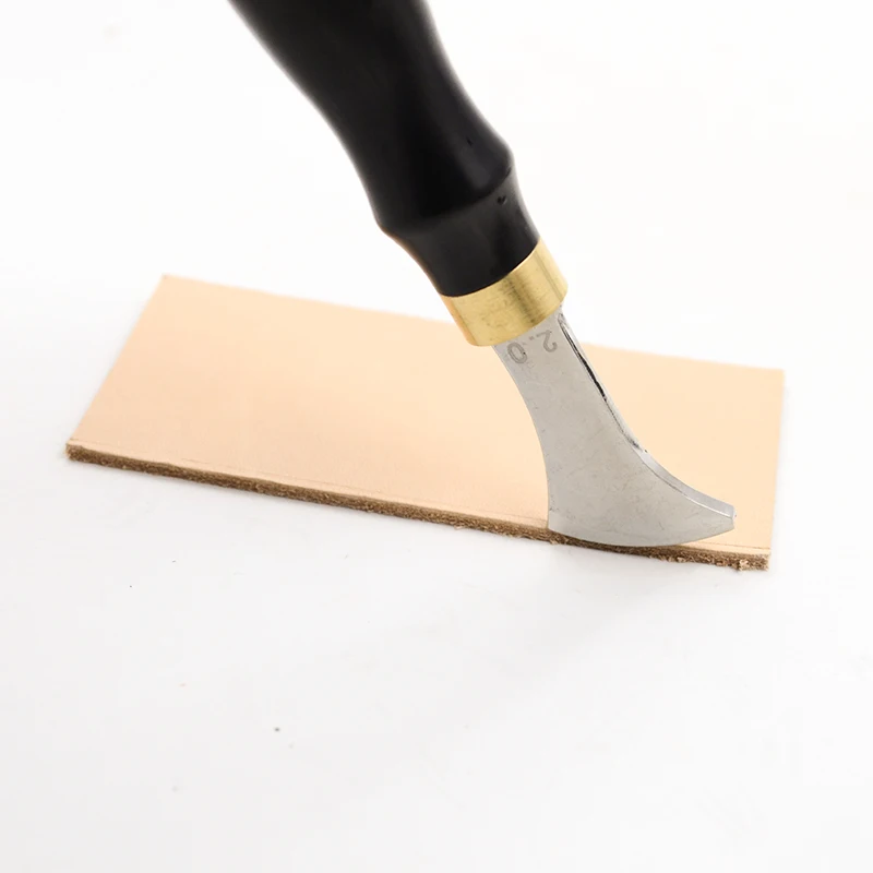SOZO Cao Chất Lượng Da Thủ Công Edge Creaser Lưỡi Dao Thép Không Gỉ Gỗ Mun Blackwood Tay Cầm Đánh Dấu Viền Trang Trí Dòng Dụng Cụ